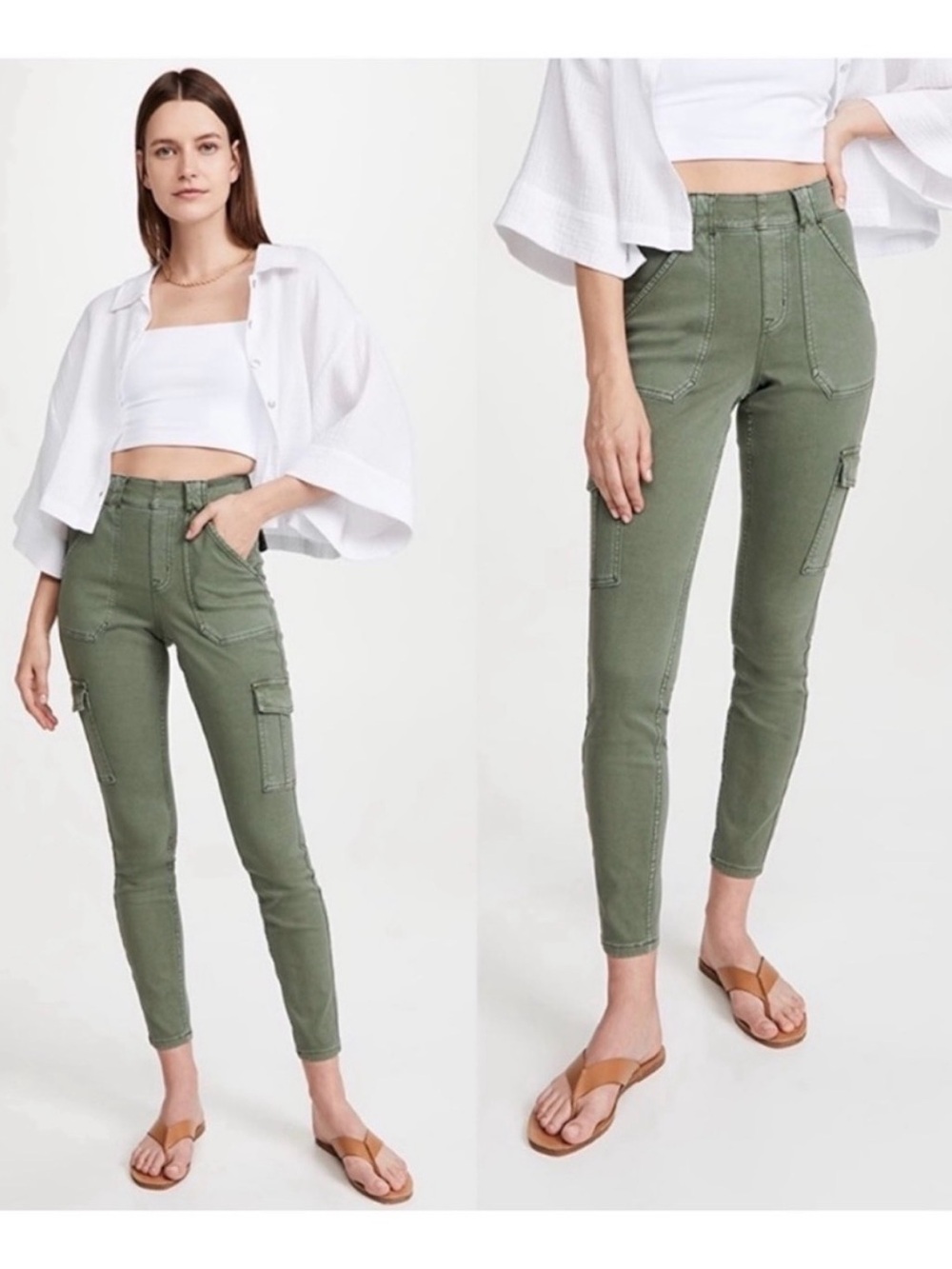 Spanx green cargo pants large